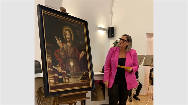 Ersttag der Sonderbriefmarke Christus als Apotheker